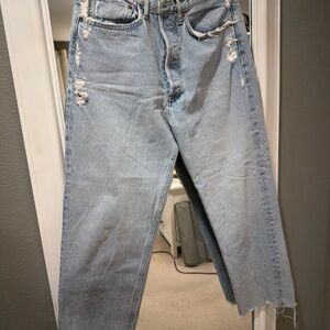 Agolde Distressed Light Blue Jeans
